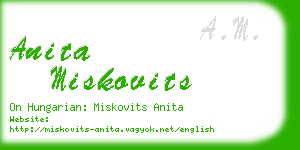 anita miskovits business card